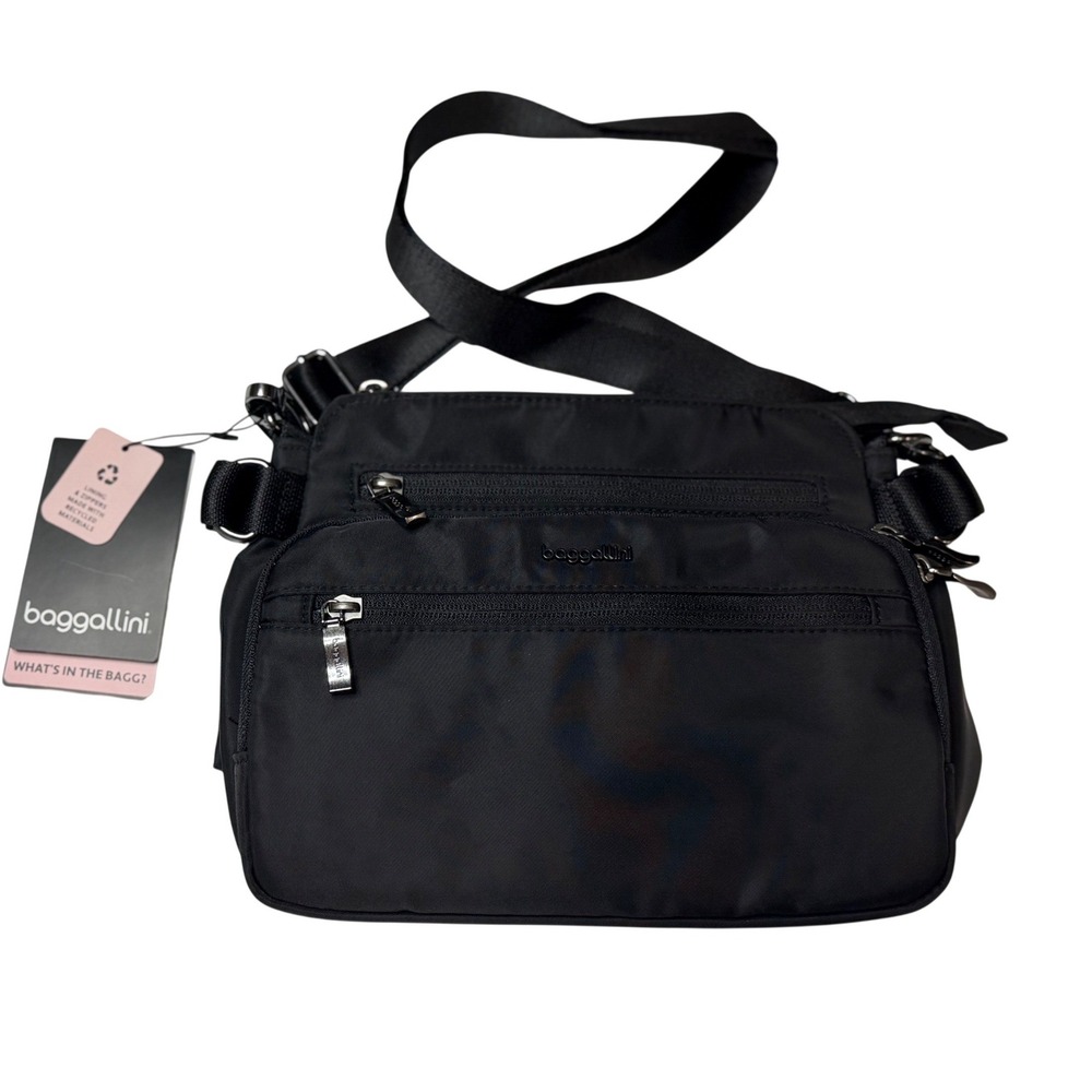 Baggallini Marais Crossbody Bag Black RFID Wallet Travel Messenger Purse Comfort